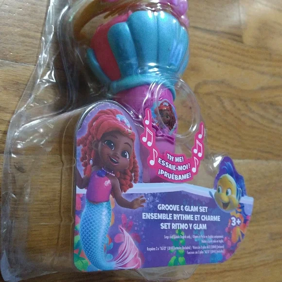 Disney Little Mermaid Groove & Glam Shell Microphone - Teal, Pink, Gold - Picture 5 of 6